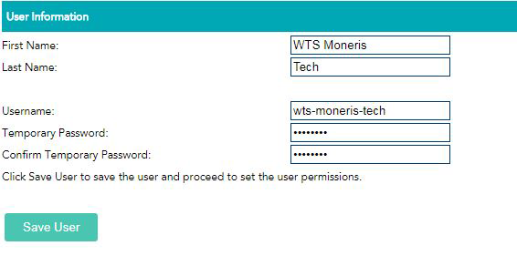 Screen capture of add user details page for eSelect Plus.