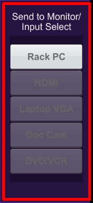 Screenshot of the Send to Monitor/Input Selection