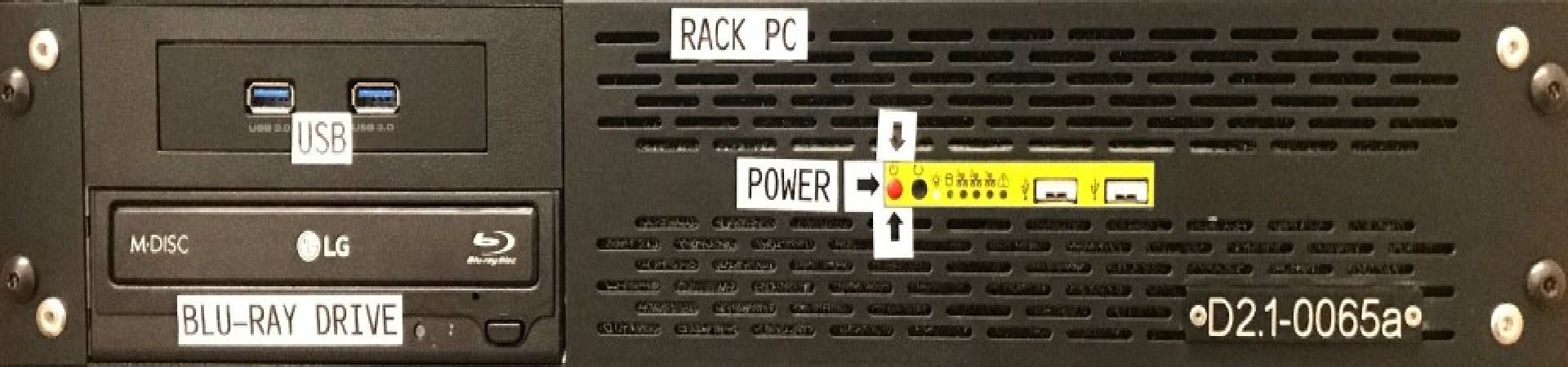Front Face of a Classroom Rack PC, mounted to the front of the AV console