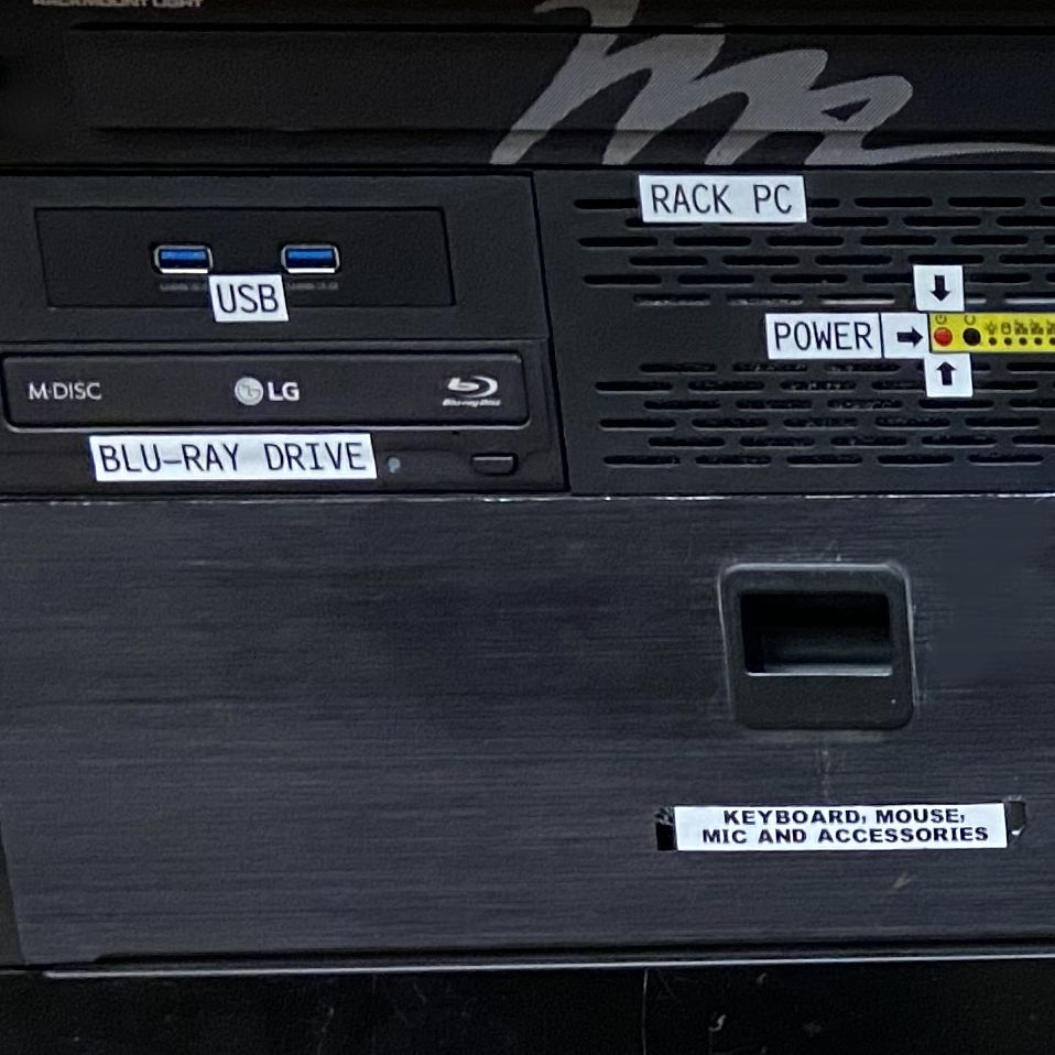 Front Face of a Classroom Rack PC, mounted to the front of the AV console
