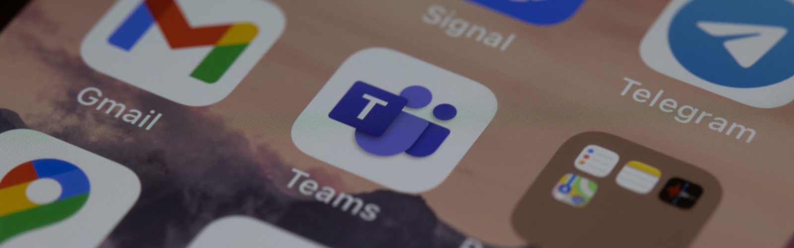 Close-up of the Microsoft Teams application icon on an iPhone.