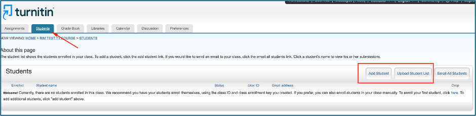 Turnitin Add Students