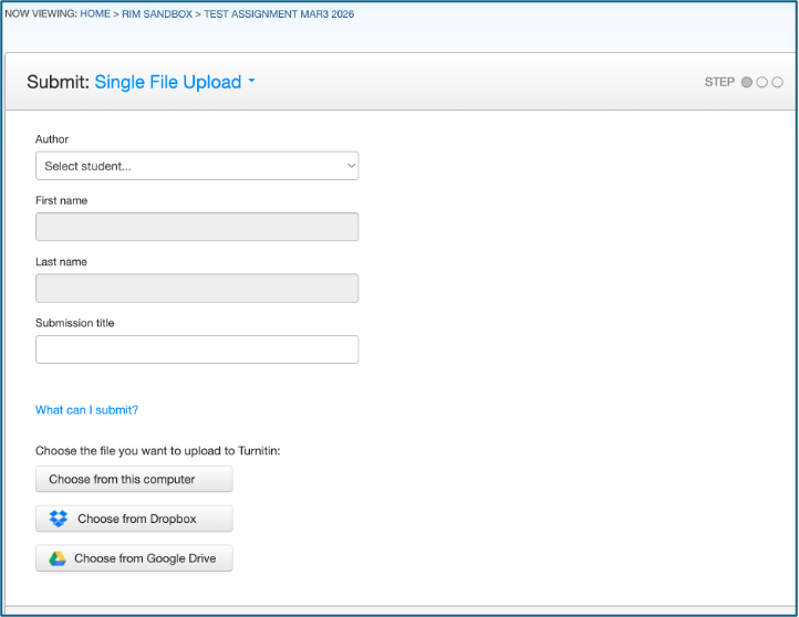 Turnitin Upload Assignment