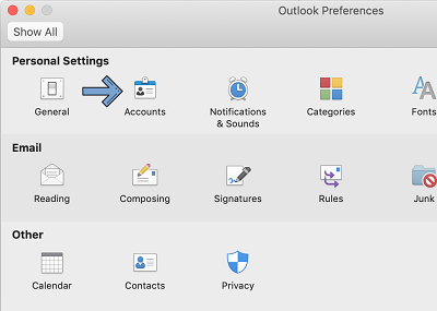 configure outlook 2016 on mac