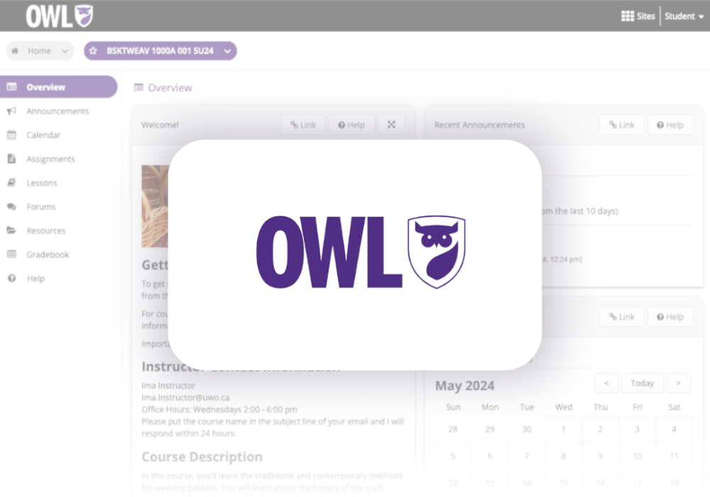 A screenshot of OWL Sakai